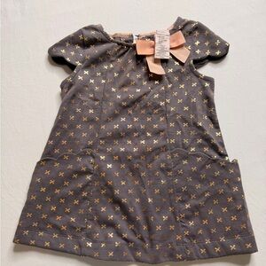 Catherine Malandrino Mini Grey & Gold Cross Dress | 24M